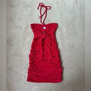 Princess Polly Vibrant Red Halter Mini Dress with Cutouts